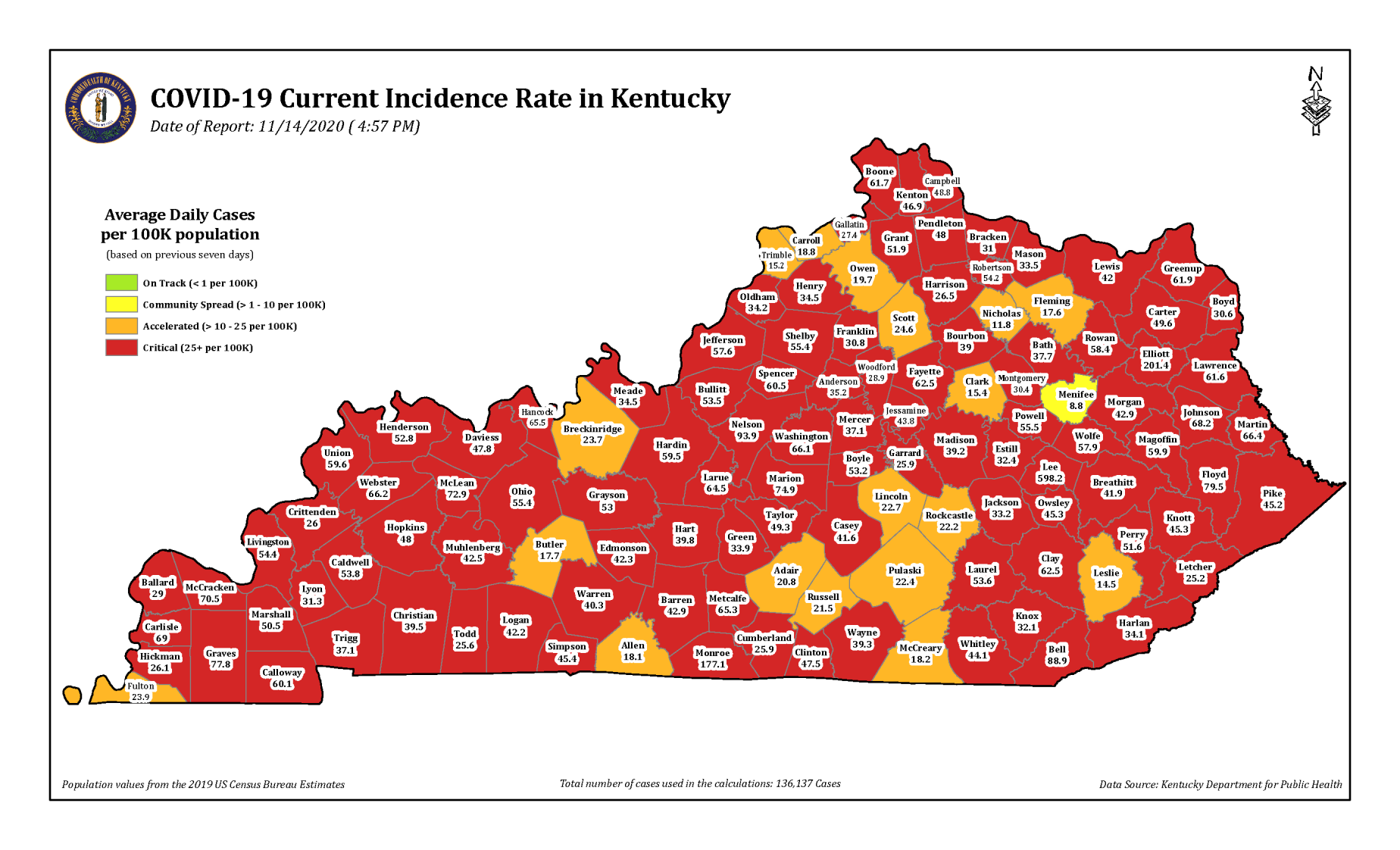 Kentucky red zone map 11/14